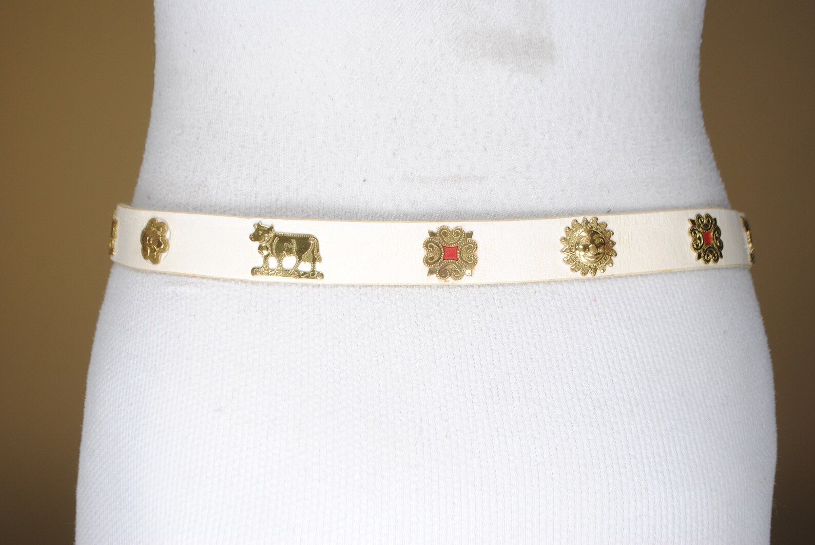 White Gold Embellished Belt Etsy