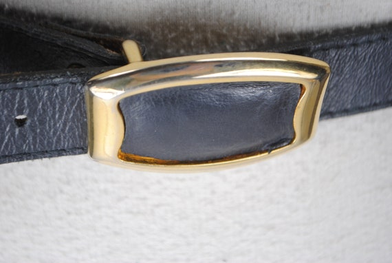 Skinny Navy Blue Leather Belt for Women. Vintage … - image 7