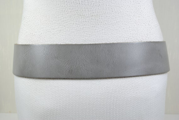 V shaped Y2K Hip belt Asymmetrical Wide Gray Belt… - image 6