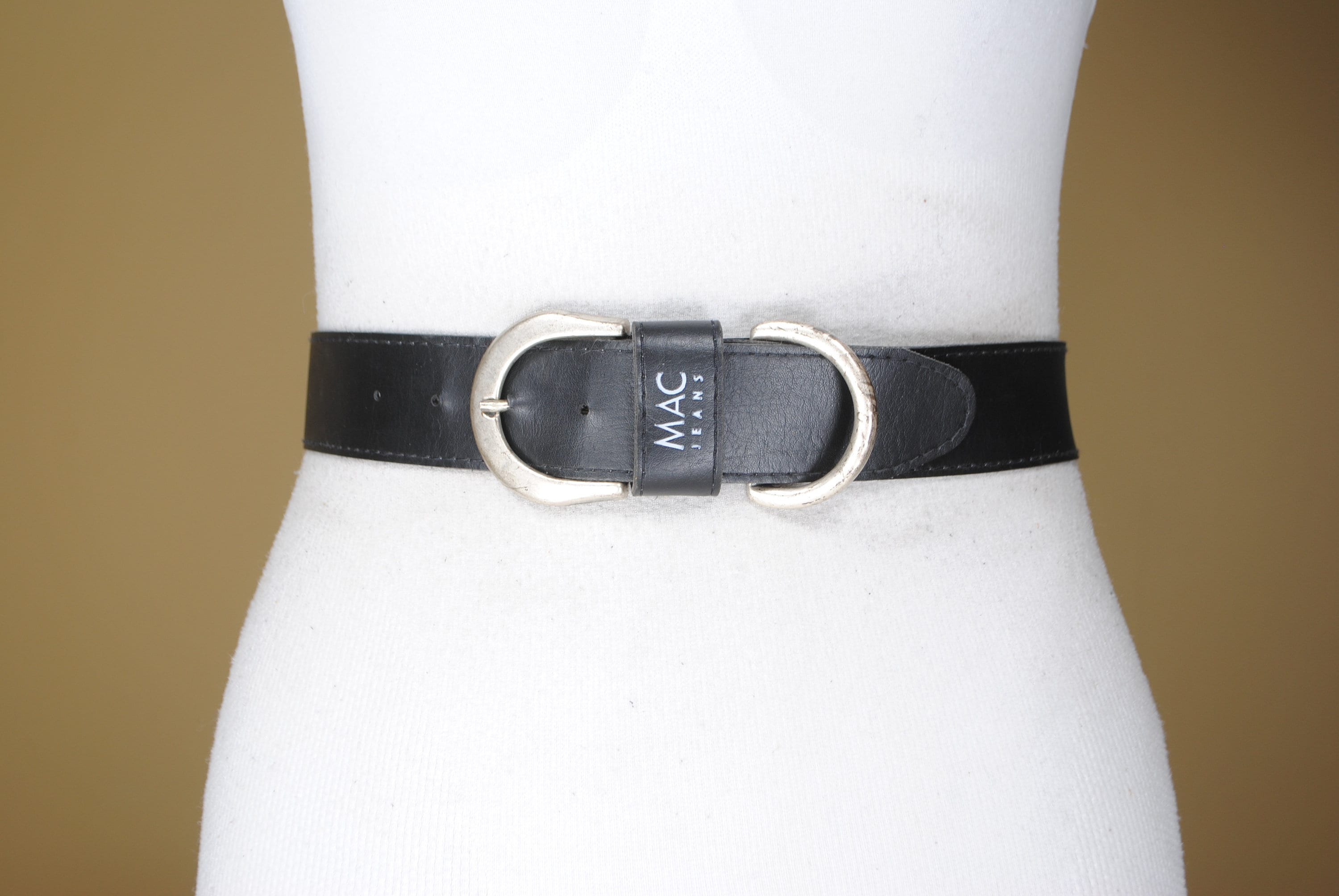 Black Vegan Leather Belt. Classic Trouser Belt Silver Buckle - Etsy