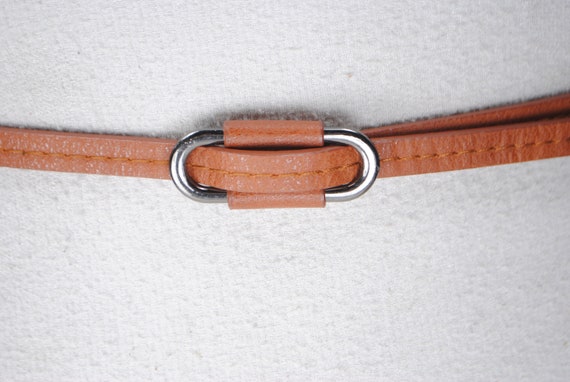 90s Y2K Minimalist belt, Skinny Tan Belt, Vintage… - image 6