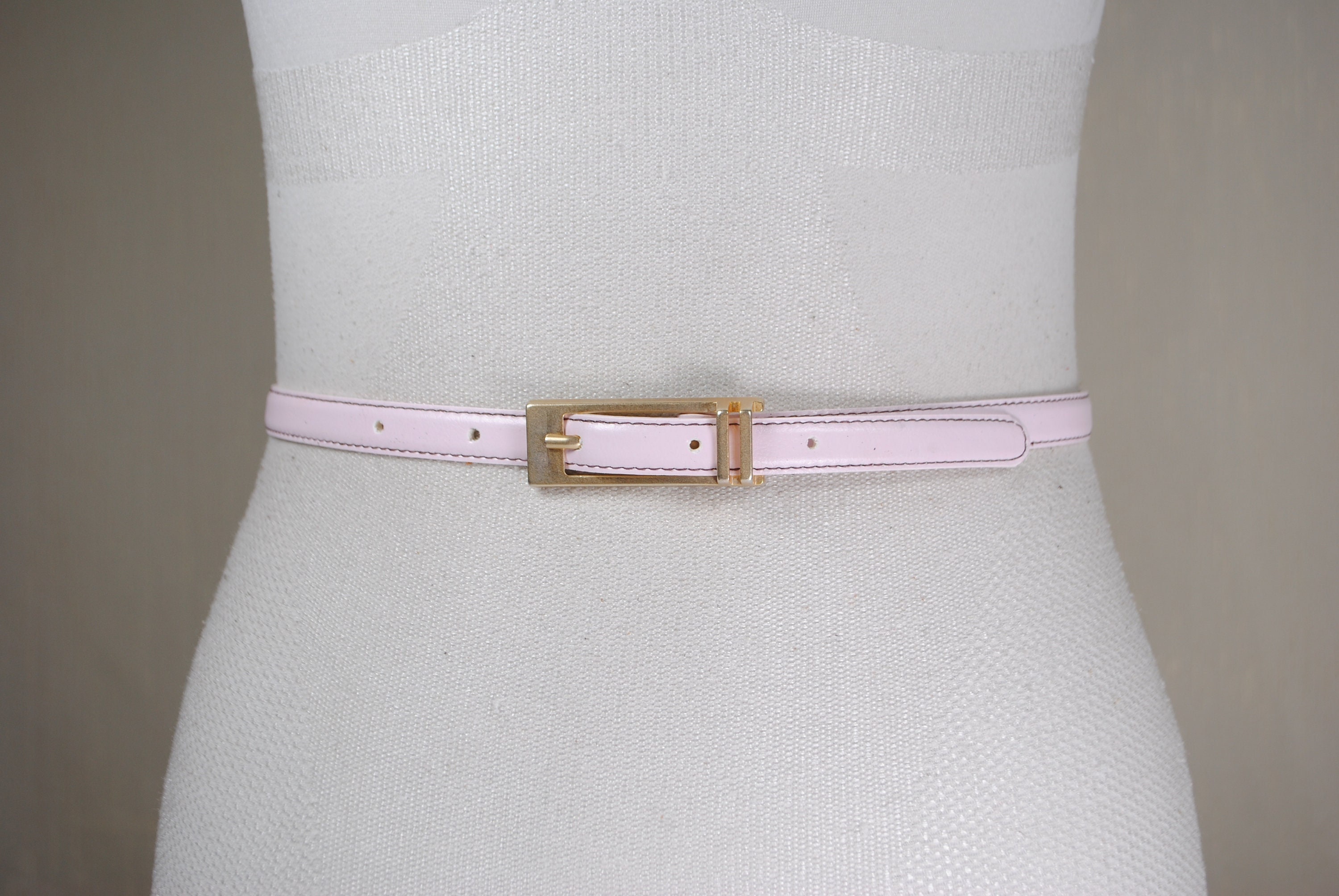 Barbie Belt, Skinny Washed Pink Belt for Women, Gold Buckle  display picture 2