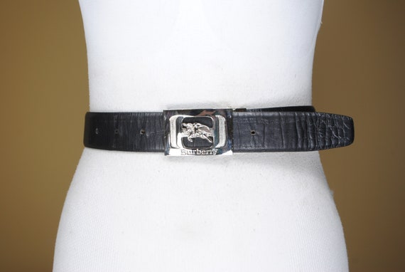 Vintage Black Burberry Belt with Iconic Burberry L