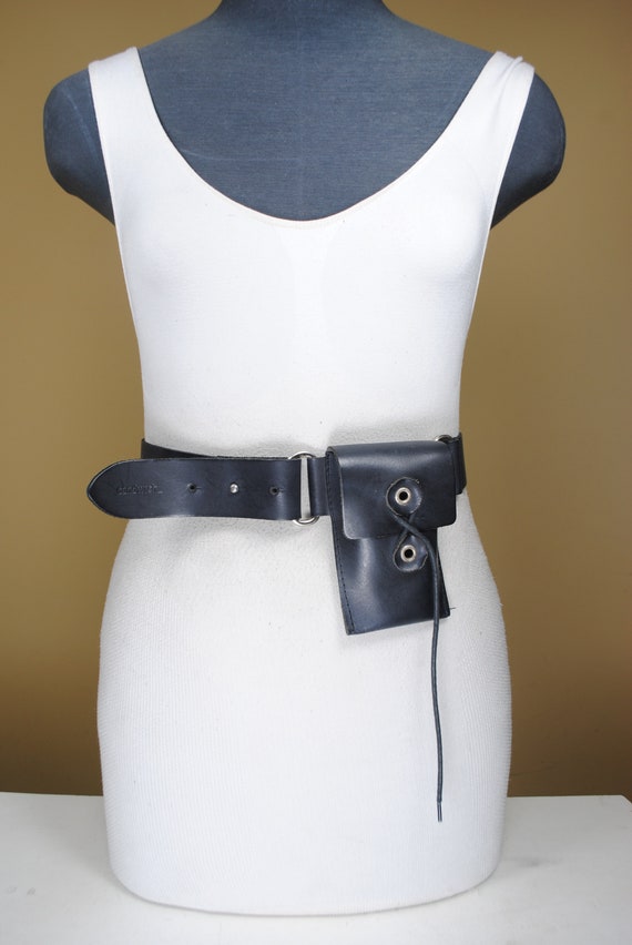 Black Pocket Belt for Women, Travel Pouch, festiv… - image 2