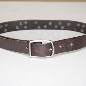 studded Brown Belt, XS XXS Size, Studded Belt, Belt for Women, Dark Buckle, Vintage Y2K Accessories, High waist belt,  22 23 24 25 26 Waist