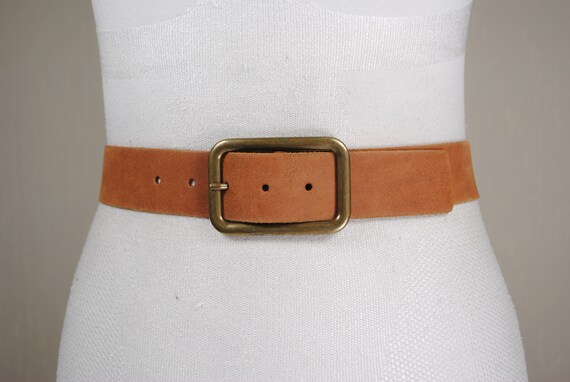 Foxy Brown Leather Belt, Unisex , Women, Solid Br… - image 4