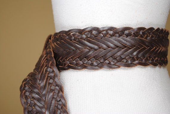 Shiny Braided Belt - Woodbine Green