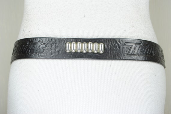 Biker Black Leather Belt,  Metal Jackets Studded … - image 2