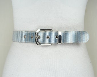 Vintage Elite striped woven fabric bead trim belt Vintage Elite Striped Woven Fabric Bead Trim Belt - Etsy Canada main image 3
