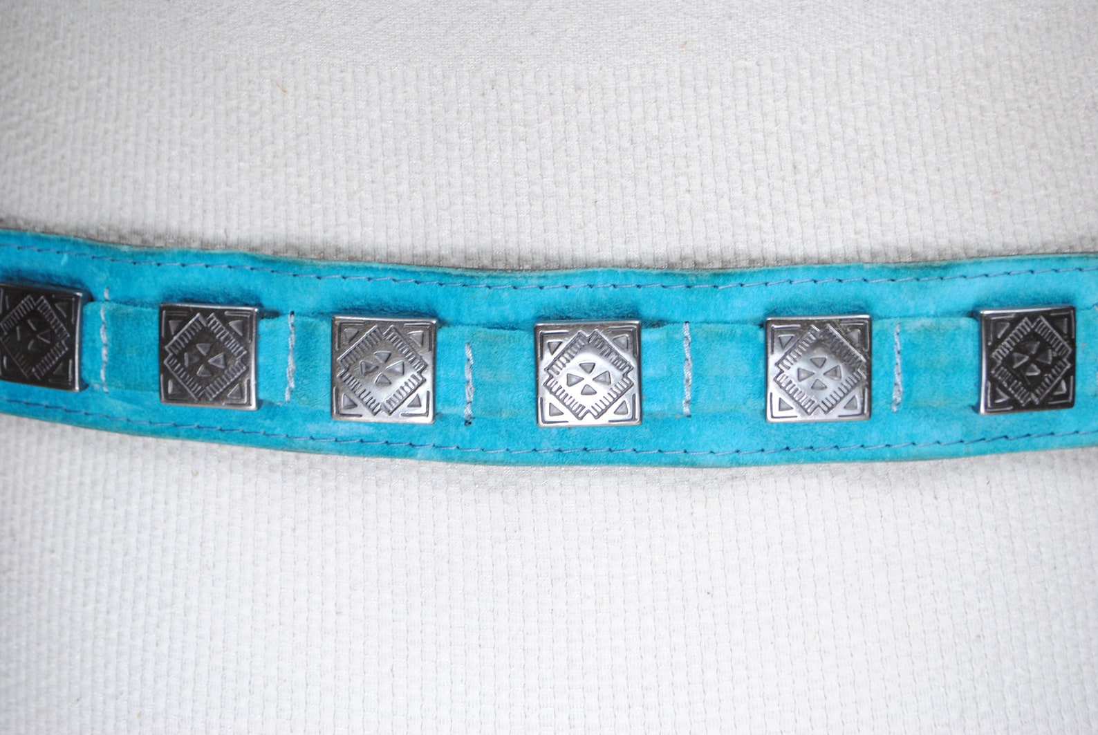 Turquoise Suede Western Belt for Women Dark Metal Engraved Etsy UK
