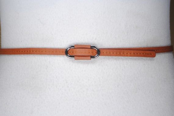 90s Y2K Minimalist belt, Skinny Tan Belt, Vintage… - image 5