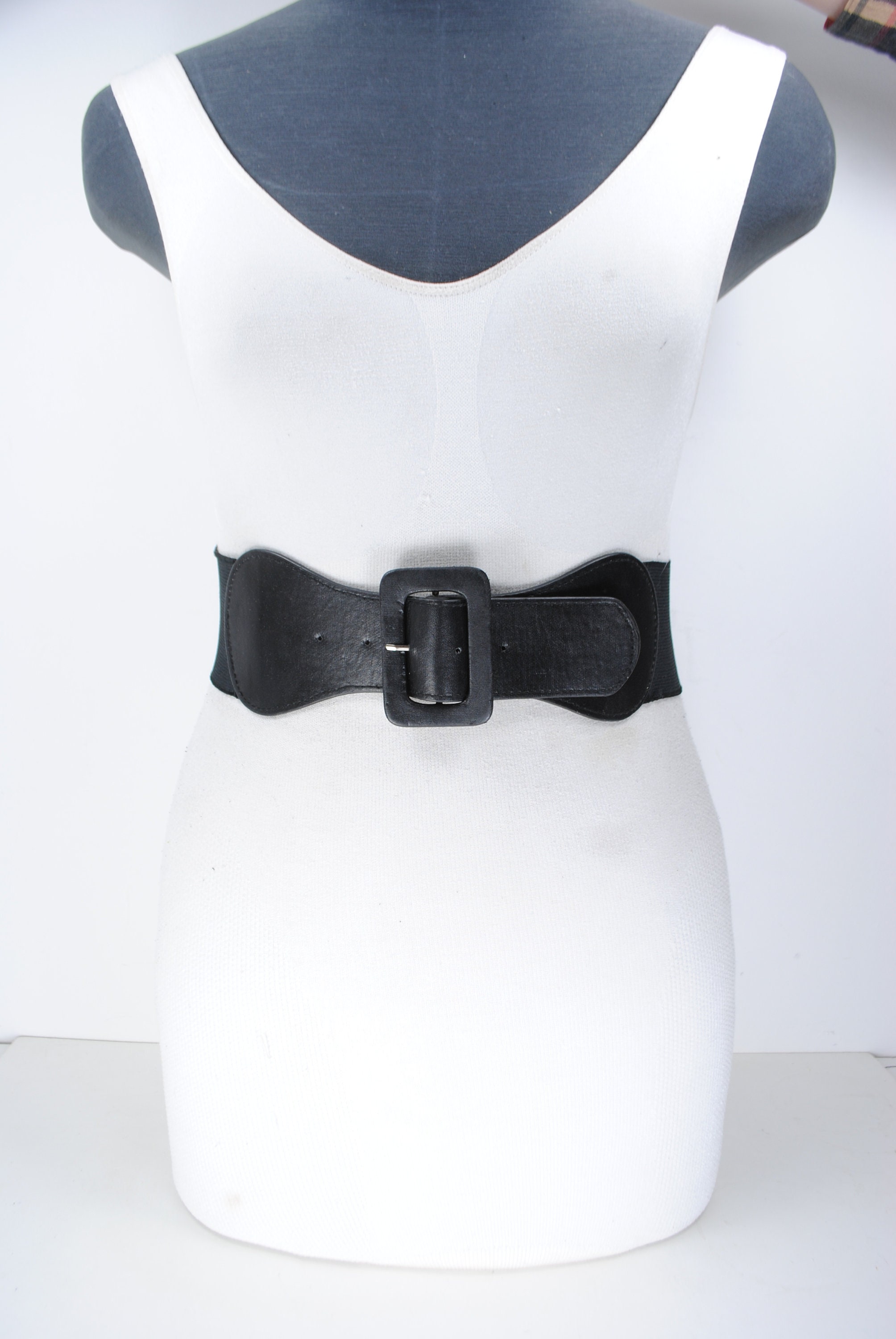 70s 2940 black elastic stretch belt for women Etsy