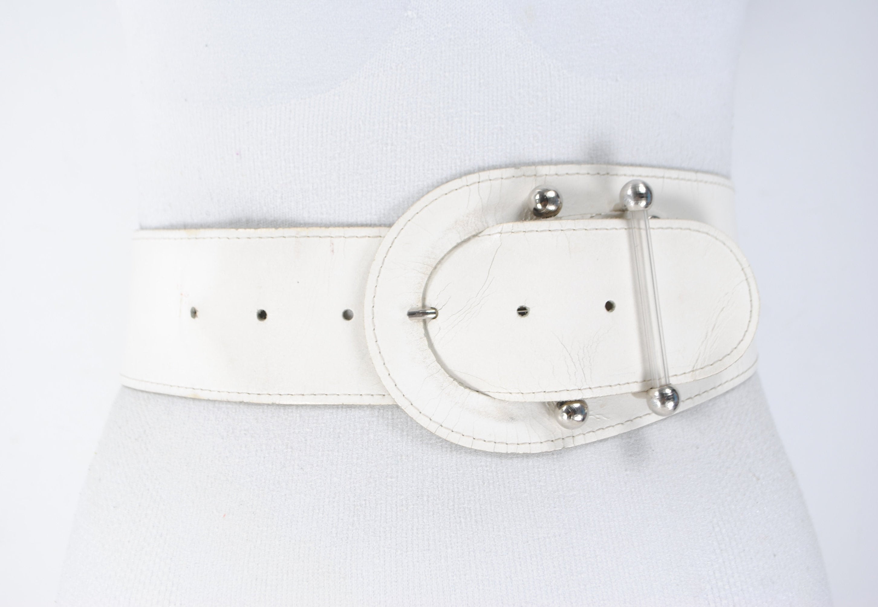 80s Wide White Leather Belt for Women. Unique Corset Belt. Etsy