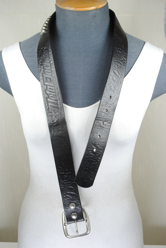 Biker Black Leather Belt,  Metal Jackets Studded … - image 9