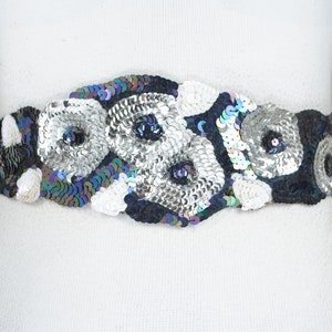Embroidered and Sequined Embellished Belt Belt Genuine Leather Black Embroidery Embossed Boho Sequin  main image 4