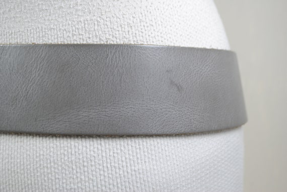 V shaped Y2K Hip belt Asymmetrical Wide Gray Belt… - image 7