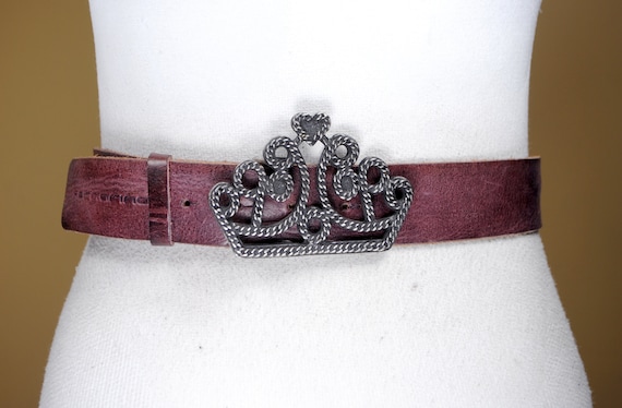 Fornarina heart belt Y2K Rhinestone Buckle Leather Belt - Fornarina Italian  main image 3