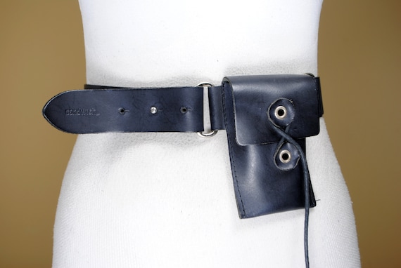 Black Pocket Belt for Women, Travel Pouch, festiv… - image 1