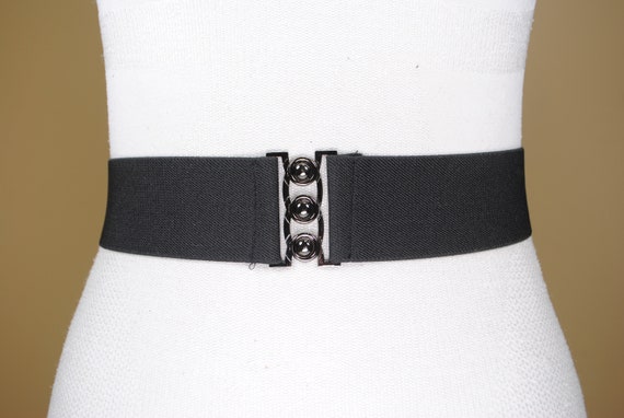 Wide Black Stretch Belt for Women, Elastic Corset, Dark  display picture 1