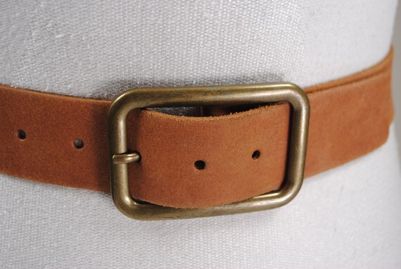 Foxy Brown Leather Belt, Unisex , Women, Solid Br… - image 6