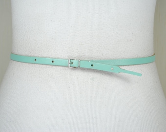 Blue White Striped Belt, Skinny Fabric & Ribbon Belt  display picture 3