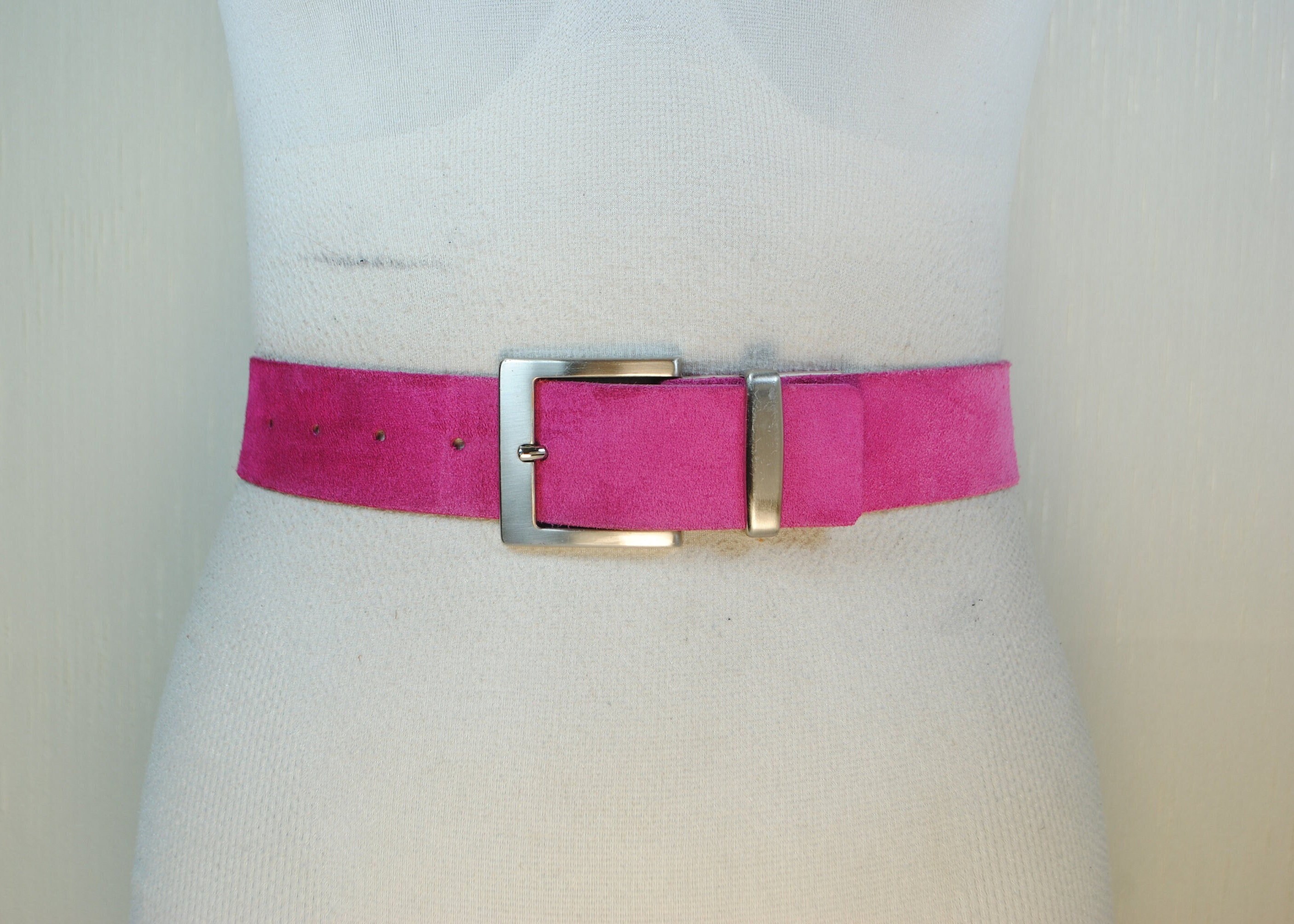 VTG 90s Florentine leather reversible fuchsia belt Vintage Fuchsia and Orange Patent Leather Belt – Dovetail main image 4