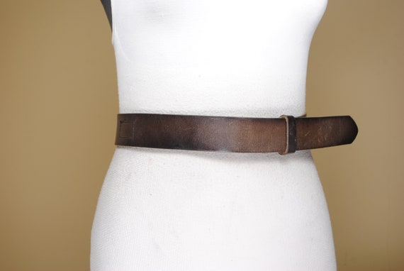 Unique Brown Leather Belt, Vintage Unisex Belt fo… - image 4