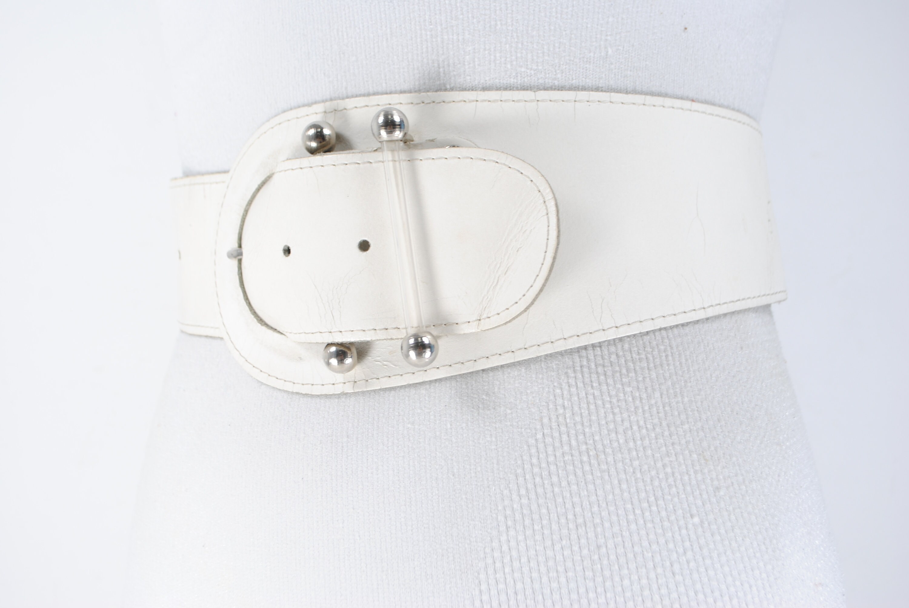 80s Wide White Leather Belt for Women. Unique Corset Belt. Etsy