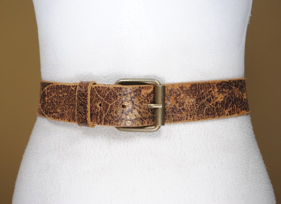 【cacharel】 BROWN LEATHER wide BELT Copper Brown Wide Leather Belt Women, Wide Leather Belt