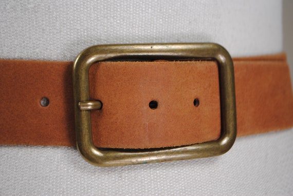 Foxy Brown Leather Belt, Unisex , Women, Solid Br… - image 7
