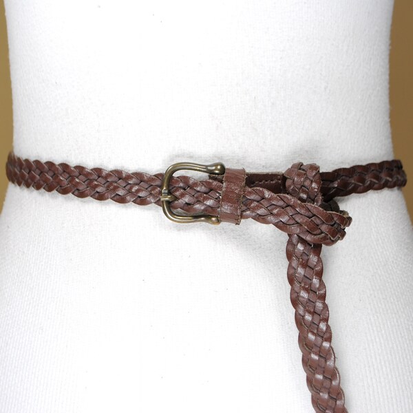 Brown Braided Belt Etsy