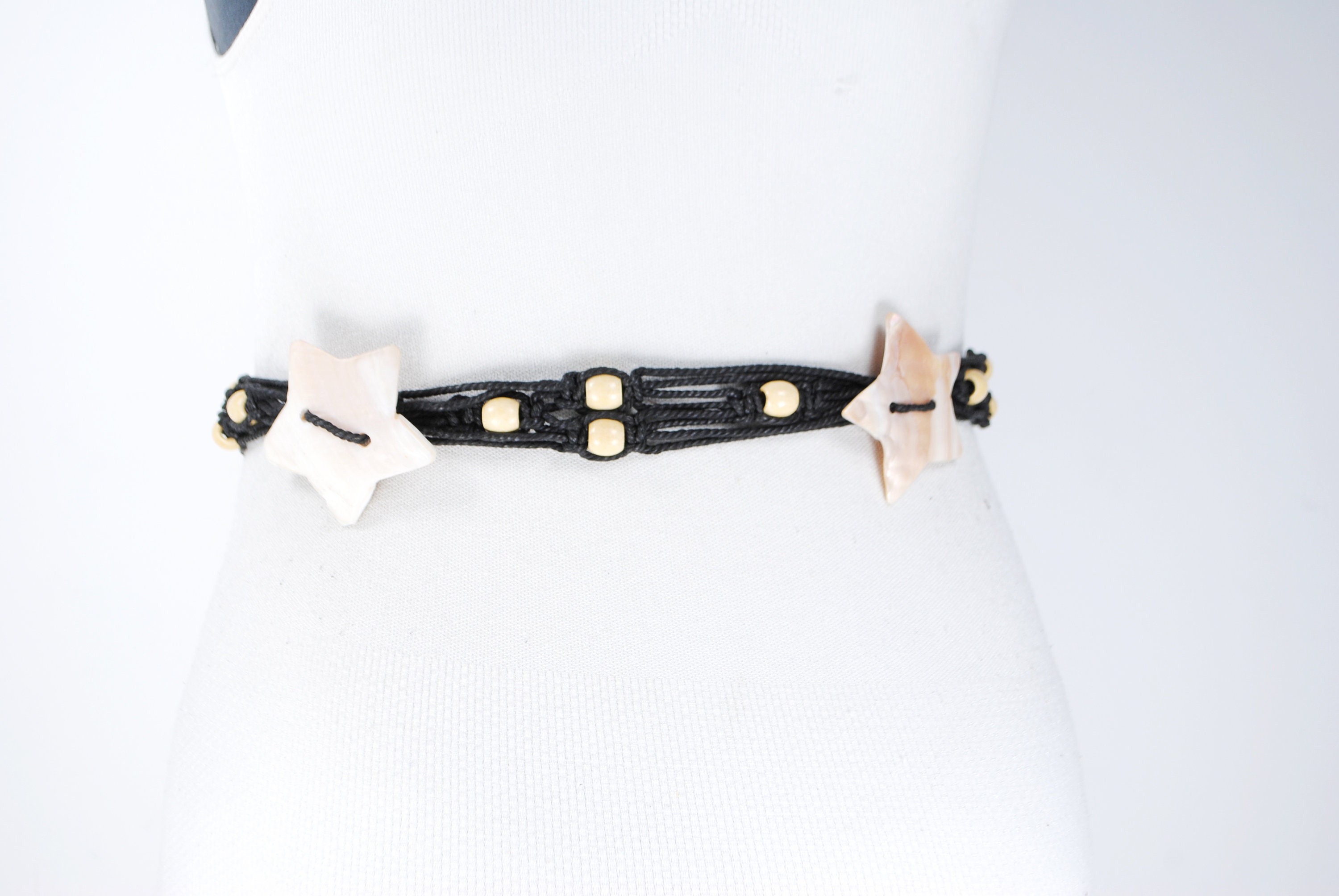 OLD NAVY Wood Bead BOHO Tie Belt. Size Small. Back is lined in Black. EUC il_fullxfull.5204957216_hwtq.jpg main image 2