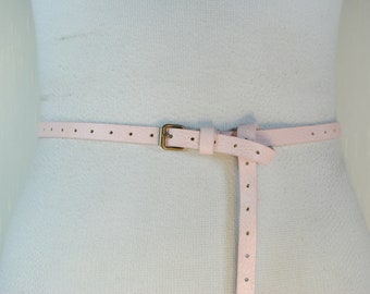 Vintage Nordstrom Pale Pink Leather Belt M Thin Woman display picture 3