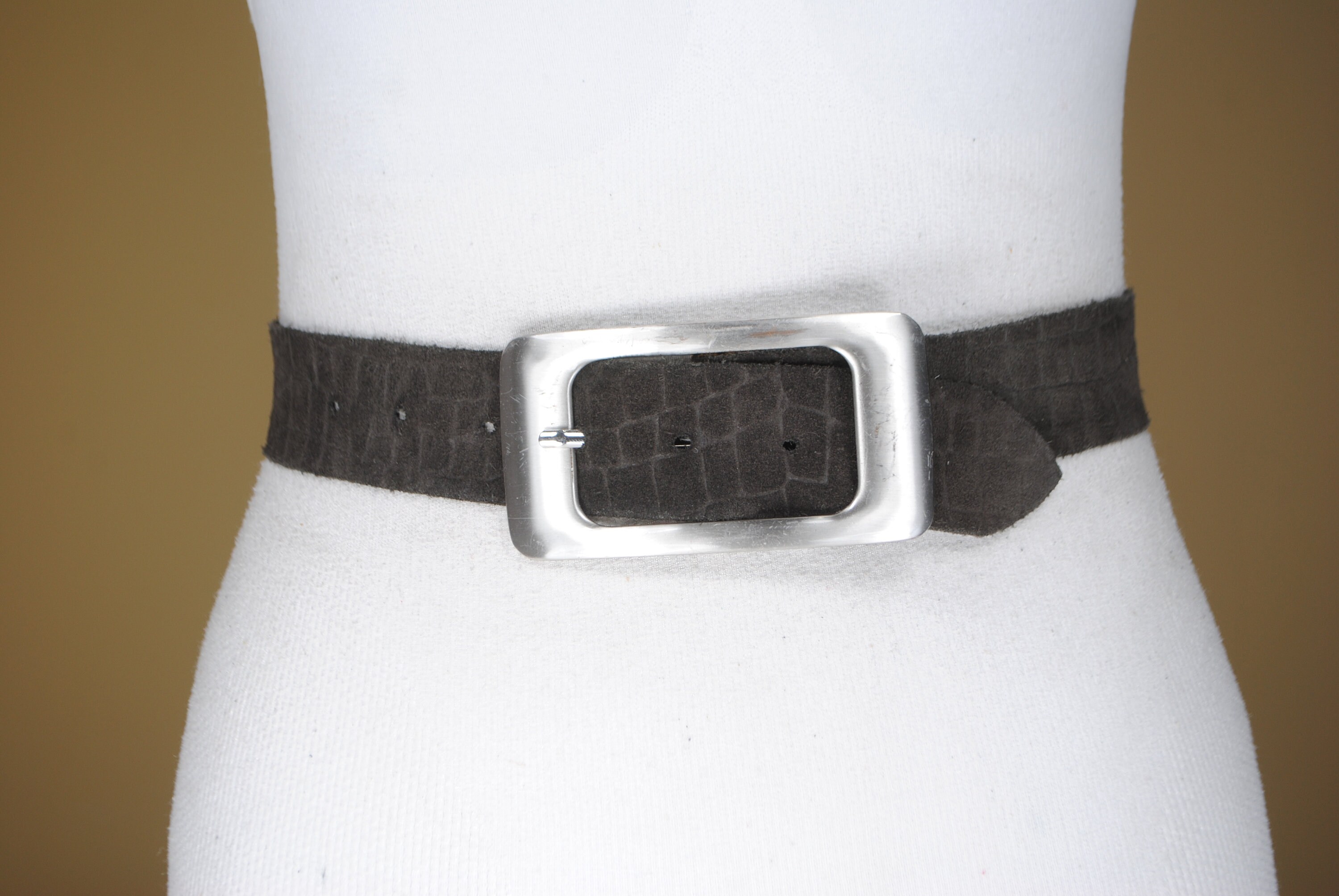 Chocolate brown suede leather belt for women | Etsy