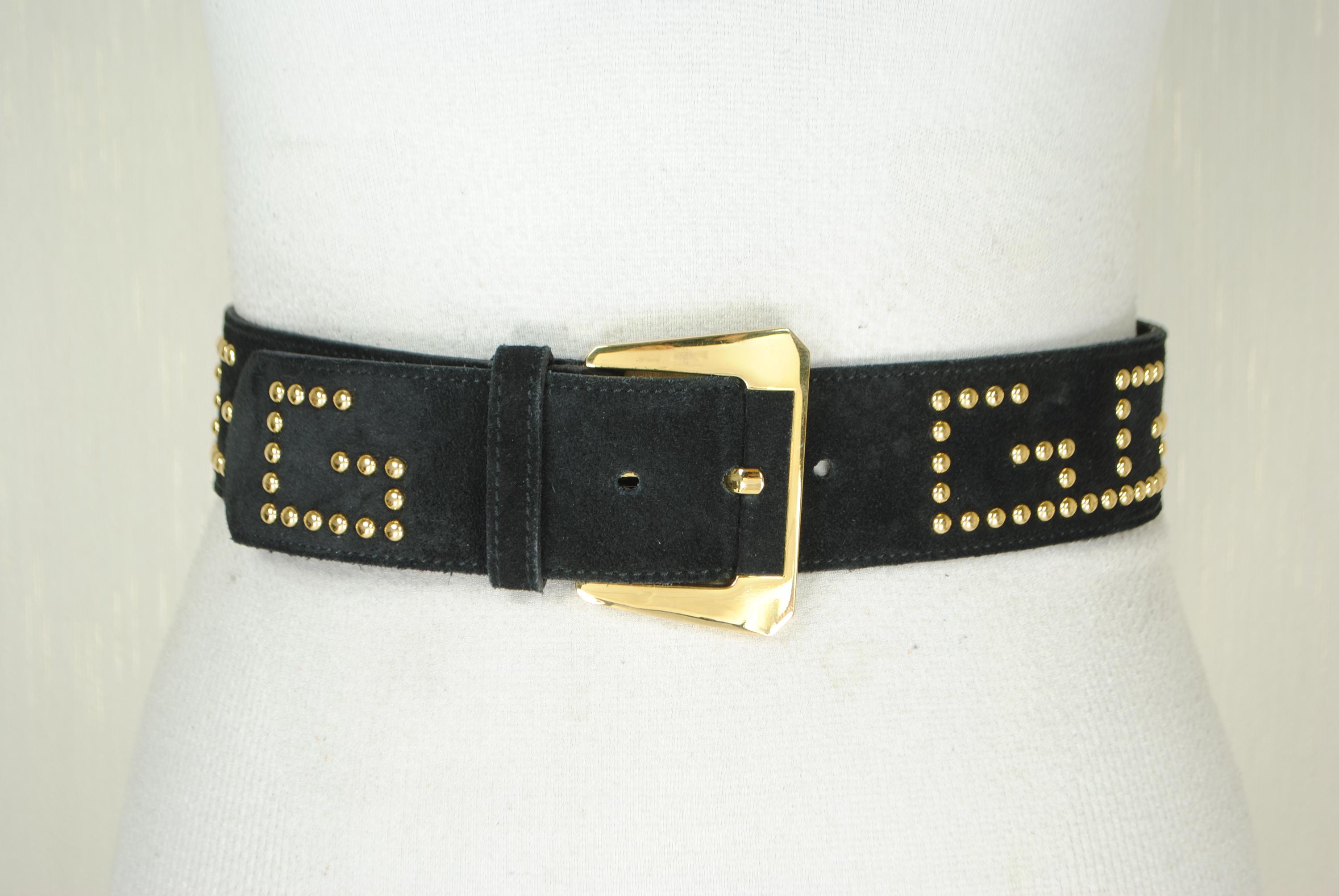 St. John Black & Gold studded belt stjohnknits-_a31a030-re23bk00-  main image 3
