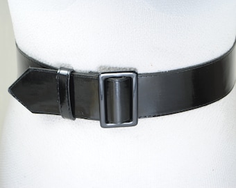 Vintage Wide Black Patent Leather Belt for Women Extra Large  display picture 1