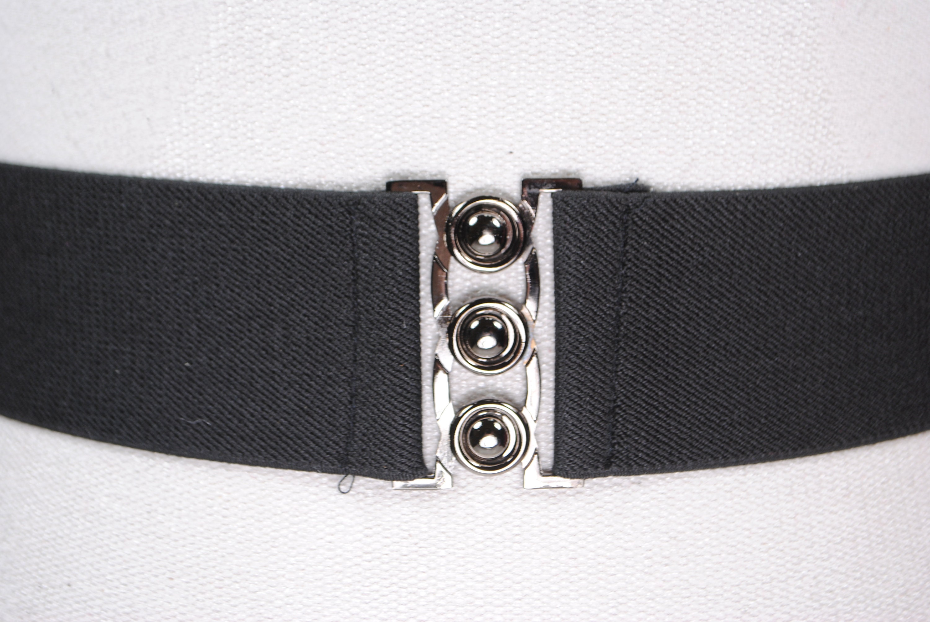 Wide Black Stretch Belt for Women, Elastic Corset, Dark 