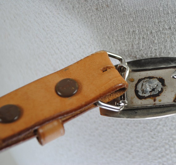 Southwestern Tan Leather Belt for Women, Silver B… - image 9