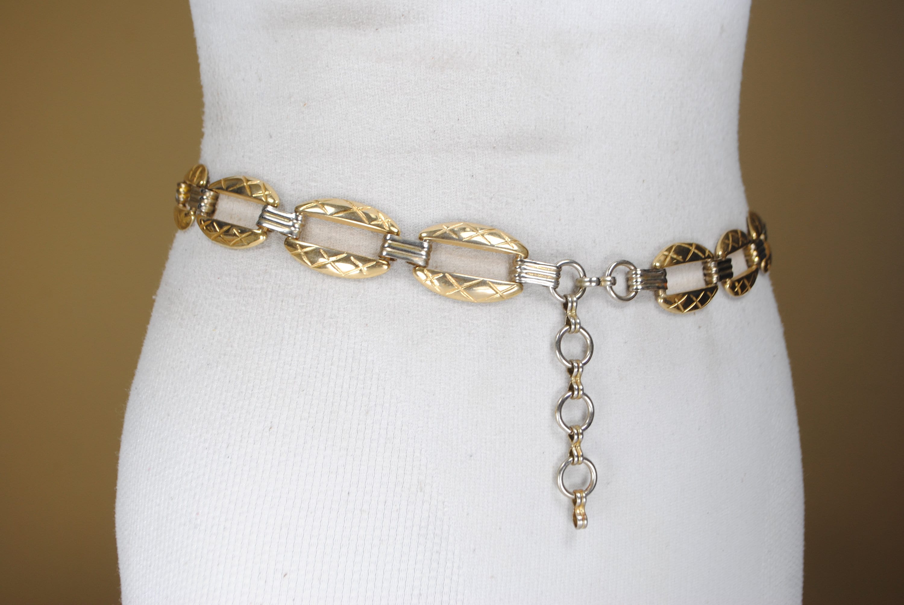 1980s 39'' gold link chain belt for women Etsy