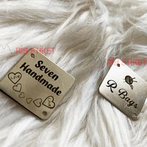 Custom Metal Tag, Quilting label, personalized metal label, handmade metal label, blanket label, bag label