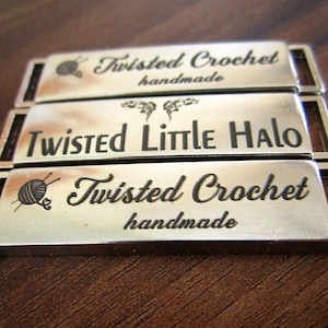 Custom Metal Tag, Quilting label, personalized metal label, handmade metal label, blanket label, bag label