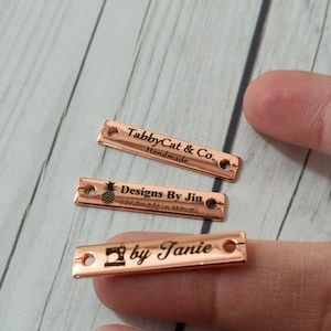 Rose Gold Metal Label, Sew on Tags Customized to Your Brand