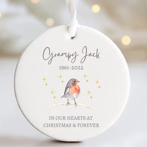Personalised Christmas Memorial Ornament | Remembrance Christmas Bauble | Robins Appear Bauble | Memorial Christmas Gift | Remembrance