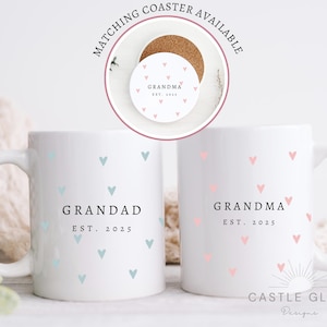 Personalised Grandparents Mug, New Grandparents Gifts, New Nanny and Grampy Gift, Gifts for new Grandparents, New Baby Gift for Grandparents afbeelding 1