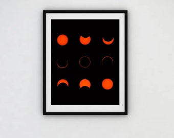 Annular Solar Eclipse (Ring Of Fire) Composite 8x10 inch Print ONLY from 10/14/2023 as the moon covered the sun  (Archival Quality) [Glossy]