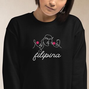 Embroidered Filipino Sweatshirt: Proud Filipina Crewneck Pinay Pride Philippines Shirt