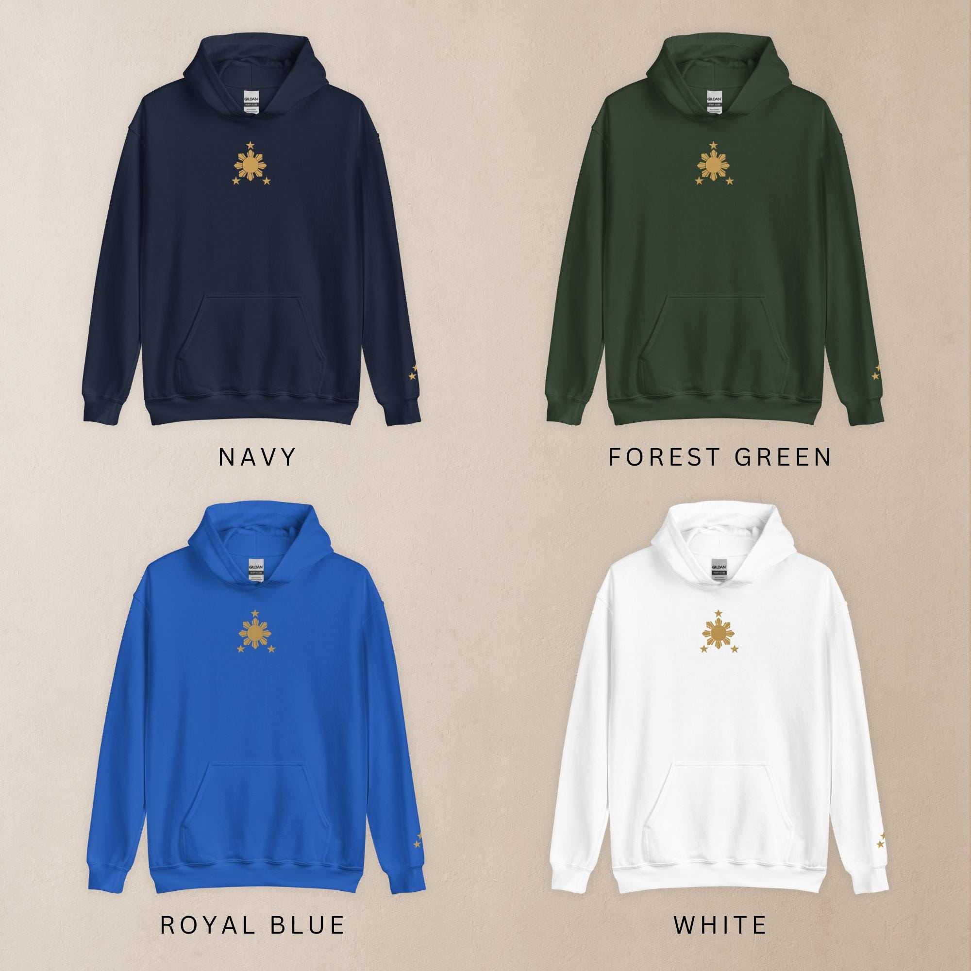 Aapi Clothes Filipino Stars & Sun Embroidered Hoodie - AAPI Heritage Pinoy Pride ...