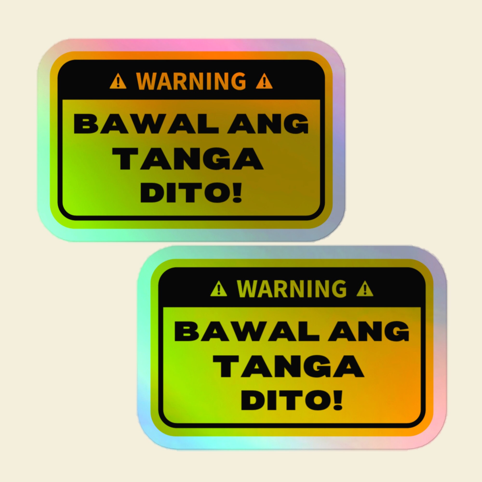 Filipino Art Holographic Tagalog Stickers of Filipino Food & Tagalog