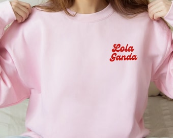 Embroidered Filipino Sweatshirt: Lola Ganda Crewneck Filipina Grandma Gift Philippines Clothing