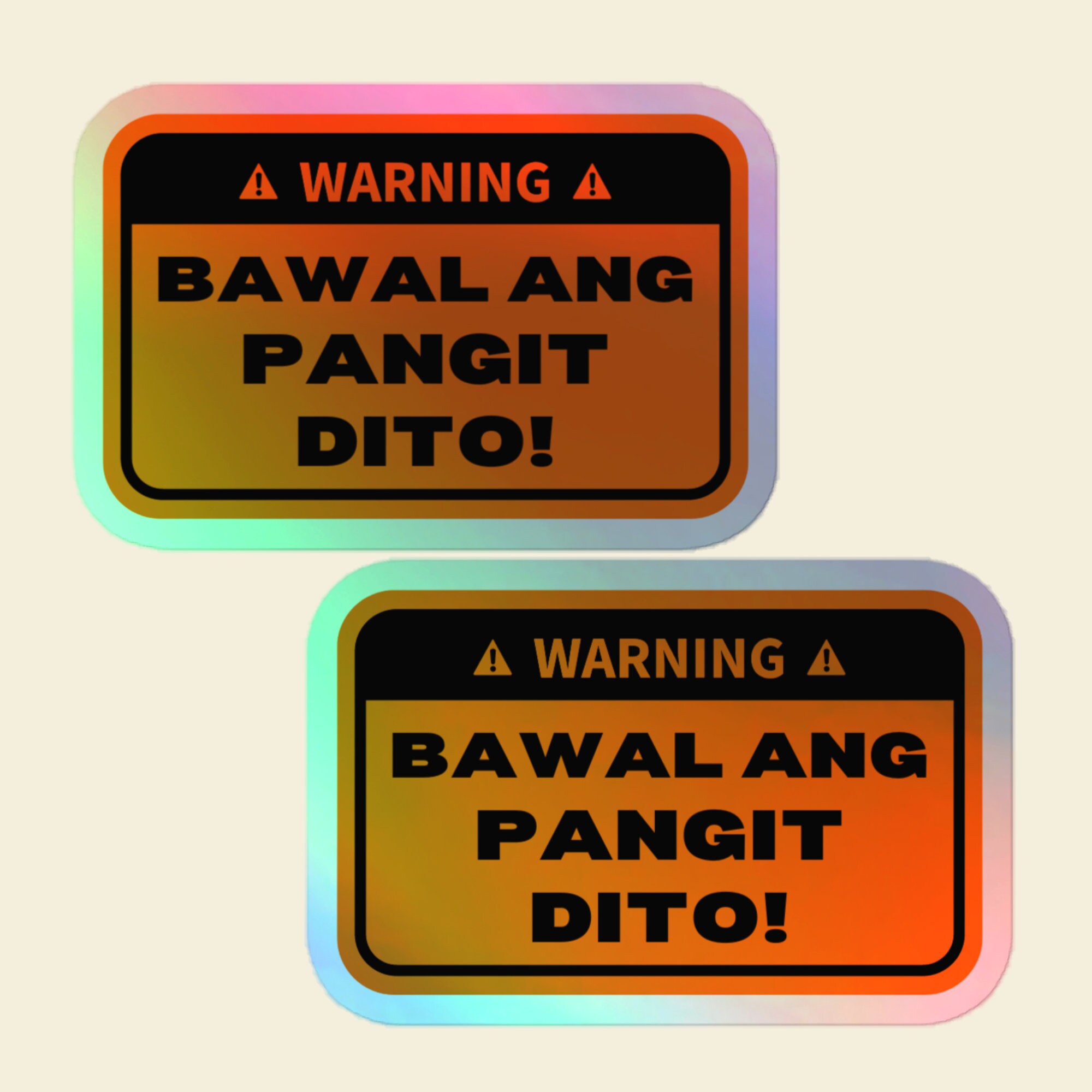 Filipino Art Holographic Tagalog Stickers of Filipino Food & Tagalog